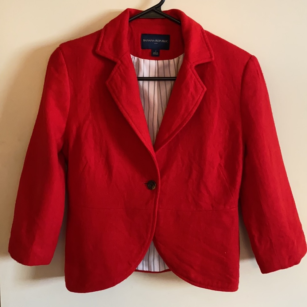 Banana republic red blazer size 2